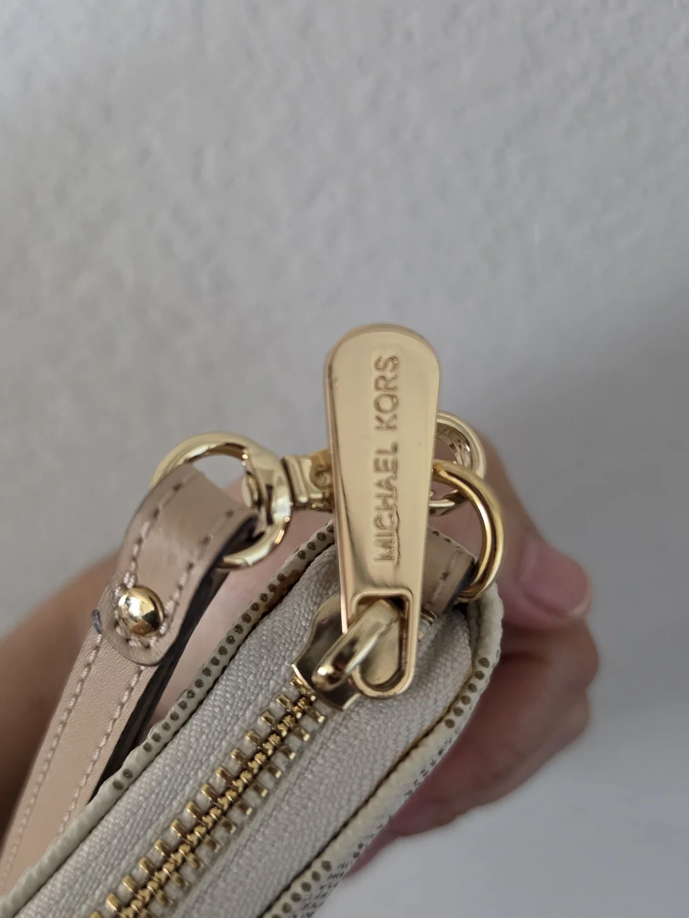 Michael Kors Cream Logo Wristlet Wallet, Flawless
